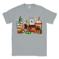 Heather Grey Christmas coffee cups with White Shepherd Classic Tee - RanaPortraitStore