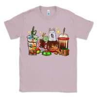 Lilac Christmas coffee cups with White Shepherd Classic Tee - RanaPortraitStore