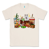 Natural Christmas coffee cups with White Shepherd Classic Tee - RanaPortraitStore