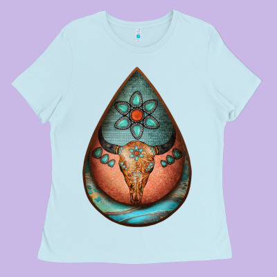 Teardrop Tooled Leather Bullskull Earrings Ladies Tee Designed By Jasminsmagicworld