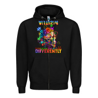 Black Autism seeing in the world differently Zipper Hoodie - FaDigitalArtStudio