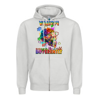 Dove Grey Autism seeing in the world differently Zipper Hoodie - FaDigitalArtStudio