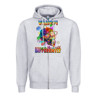 Heather Grey Autism seeing in the world differently Zipper Hoodie - FaDigitalArtStudio