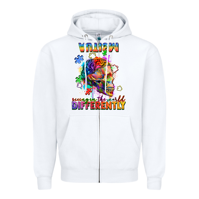 Autism Seeing In The World Differently Zipper Hoodie by FaDigitalArtStudio | Teevron