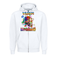 White Autism seeing in the world differently Zipper Hoodie - FaDigitalArtStudio