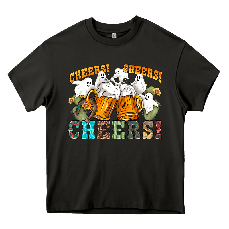 Western Cheers With Ghosts Heavy Core Tee by NancyCooperArtShop | Teevron