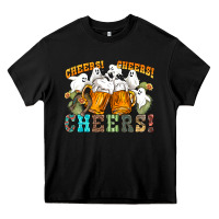 Black western cheers with ghosts Heavy Core Tee - NancyCooperArtShop