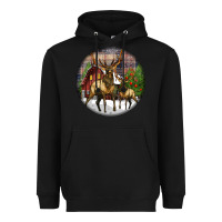 Black elk buck deer christmas Heavyweight Hoodie - LillyAllenDesigns