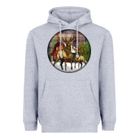 Heather Grey elk buck deer christmas Heavyweight Hoodie - LillyAllenDesigns