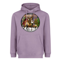 Lavender elk buck deer christmas Heavyweight Hoodie - LillyAllenDesigns