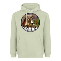 Matcha elk buck deer christmas Heavyweight Hoodie - LillyAllenDesigns