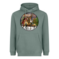 Sage elk buck deer christmas Heavyweight Hoodie - LillyAllenDesigns