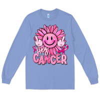 Colony Blue hey cancer smiley face breast cancer Long Sleeve Tee - RanaPortraitStore
