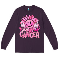 Plum hey cancer smiley face breast cancer Long Sleeve Tee - RanaPortraitStore