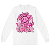 White hey cancer smiley face breast cancer Long Sleeve Tee - RanaPortraitStore