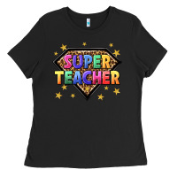 Black super teacher with leopard Ladies Tee - NancyCooperArtShop