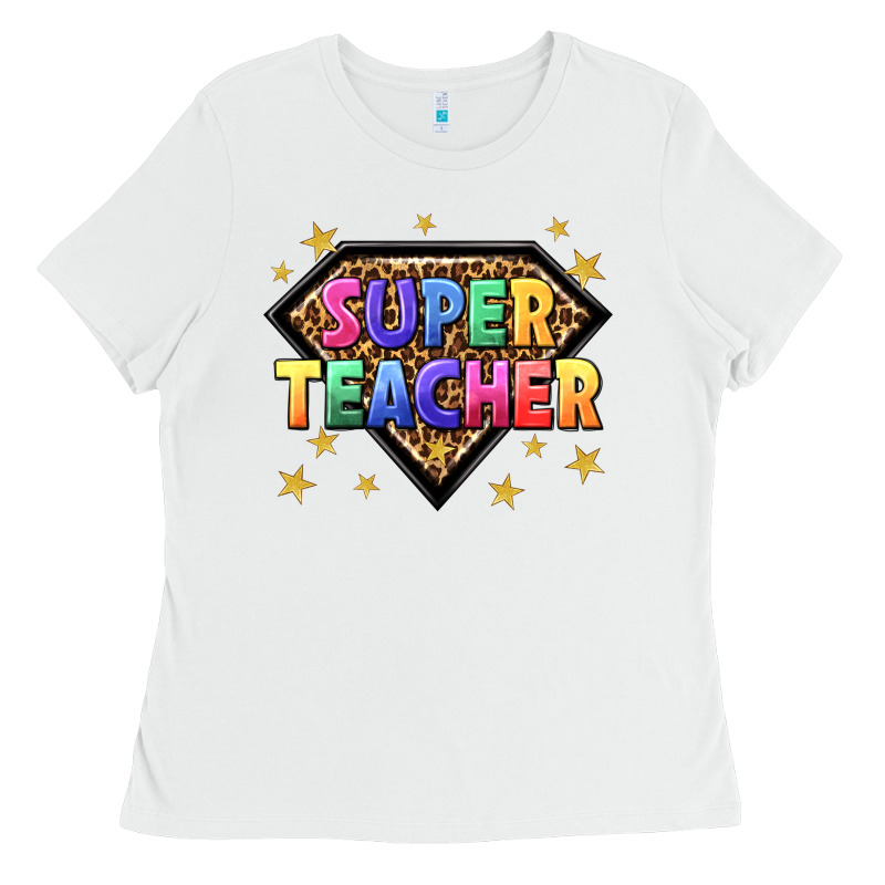 Super Teacher With Leopard Ladies Tee by NancyCooperArtShop | Teevron