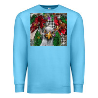 Ocean Blue Chicken Premium Sweatshirt - CowhideDigitalArt