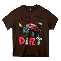 Chocolate Brown on weekends we wear dirt Heavy Core Tee - MaliasSmallBusiness