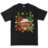 Black Christmas highland cow Premium Tee - MaliasSmallBusiness