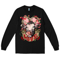 Black Cow Valentine's Day love Long Sleeve Tee - HowdyJamesFarm
