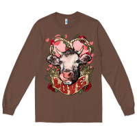 Chestnut Cow Valentine's Day love Long Sleeve Tee - HowdyJamesFarm