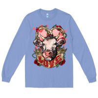Colony Blue Cow Valentine's Day love Long Sleeve Tee - HowdyJamesFarm