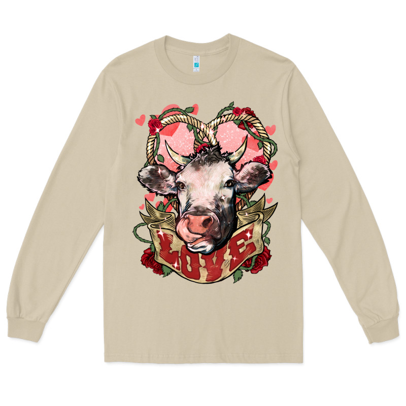 Cow Valentine's Day Love Long Sleeve Tee by HowdyJamesFarm | Teevron