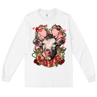White Cow Valentine's Day love Long Sleeve Tee - HowdyJamesFarm