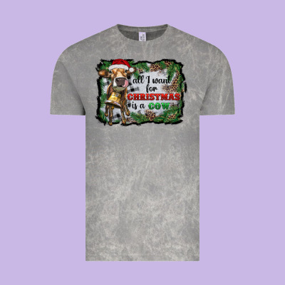 All I Want For Christmas Is A Cow Vintage Tee Designed By Ranaportraitstore