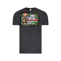 Vintage Black all i want for christmas is a cow Vintage Tee - RanaPortraitStore