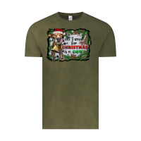 Vintage Olive all i want for christmas is a cow Vintage Tee - RanaPortraitStore