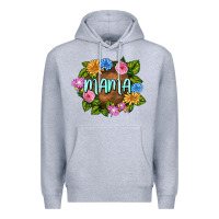 Heather Grey Mama Mother's Day Premium Hoodie - FaDigitalArtStudio