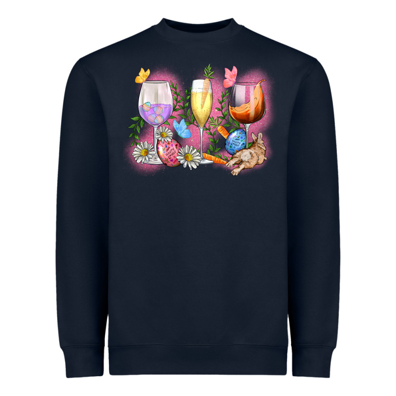 Easter Wine Glasses  Easter Day Heavyweight Sweatshirt by CowGirlArtShop | Teevron