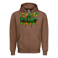 Chestnut feeling lucky with gnomes on truck Zipper Hoodie - FaDigitalArtStudio