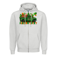 Dove Grey feeling lucky with gnomes on truck Zipper Hoodie - FaDigitalArtStudio