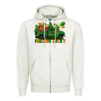 Oatmeal Heather feeling lucky with gnomes on truck Zipper Hoodie - FaDigitalArtStudio