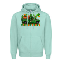 Seafoam feeling lucky with gnomes on truck Zipper Hoodie - FaDigitalArtStudio