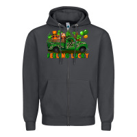 Smoke feeling lucky with gnomes on truck Zipper Hoodie - FaDigitalArtStudio