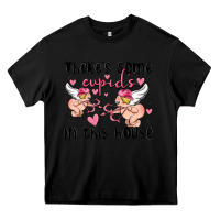Black there's some cupid's in this house Heavy Core Tee - MaliasSmallBusiness