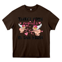 Chocolate Brown there's some cupid's in this house Heavy Core Tee - MaliasSmallBusiness