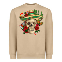 Mushroom Di de los muertos with roses Mexico Heavyweight Sweatshirt - HowdyJamesFarm