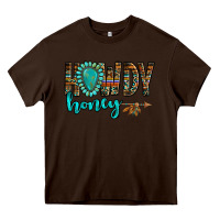 Chocolate Brown western howdy honey arrow gemstone Heavy Core Tee - NancyCooperArtShop