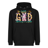Black With God All Things Are Possible Easter Day Heavyweight Hoodie - CowhideDigitalArt