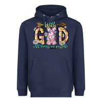 Navy With God All Things Are Possible Easter Day Heavyweight Hoodie - CowhideDigitalArt