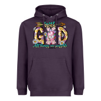 Plum With God All Things Are Possible Easter Day Heavyweight Hoodie - CowhideDigitalArt