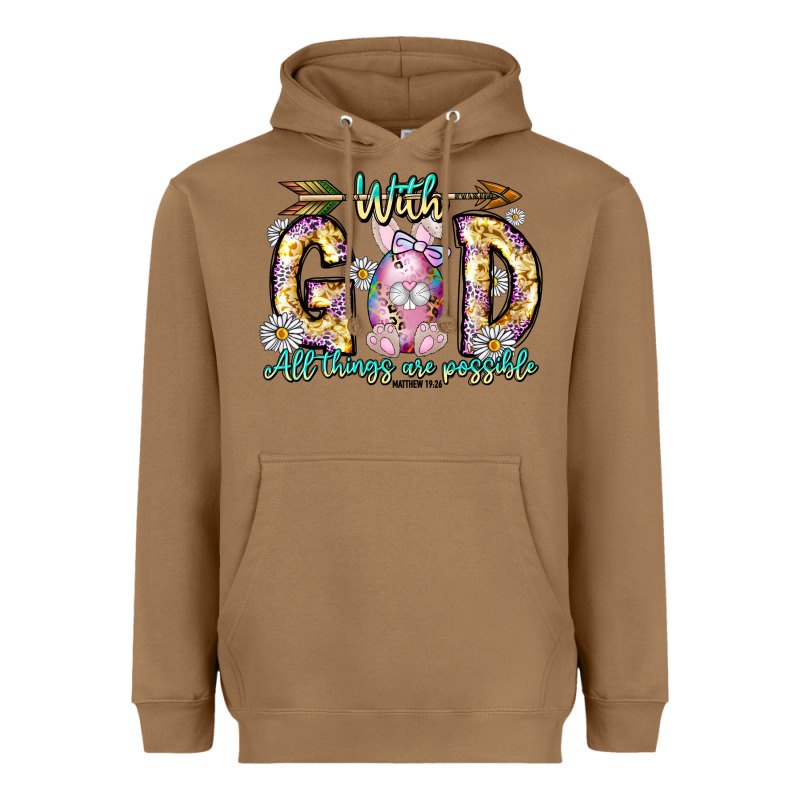 With God All Things Are Possible Easter Day Heavyweight Hoodie by CowhideDigitalArt | Teevron