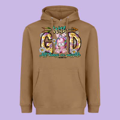 With God All Things Are Possible Easter Day Heavyweight Hoodie Designed By Cowhidedigitalart