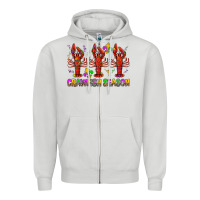 Dove Grey Crawfish season mardi gras Zipper Hoodie - BundleAndBundleShop