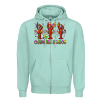 Seafoam Crawfish season mardi gras Zipper Hoodie - BundleAndBundleShop